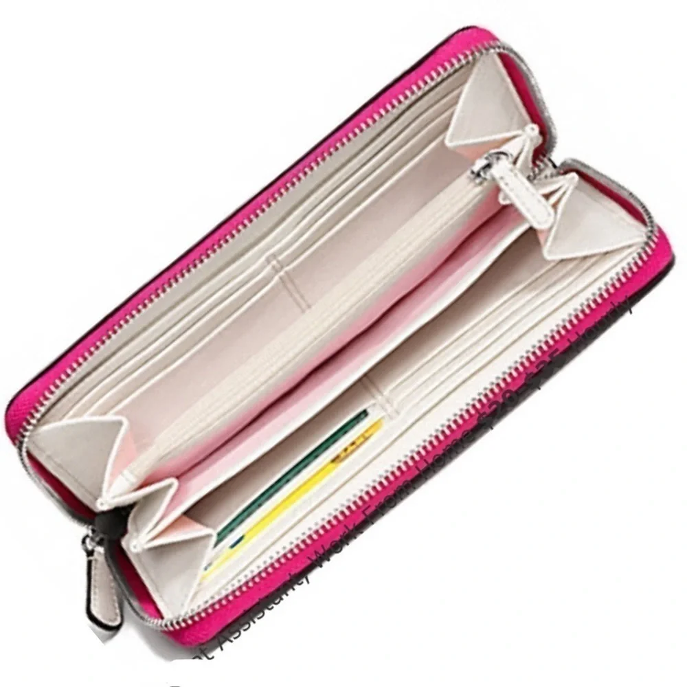 COACH FLORAL PRINT ACCORDION ZIP WALLET F50672 White and Pink Vintage Y2K - Picture 9 of 9